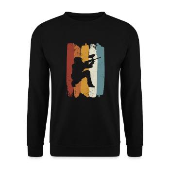 Paintball rétro - Sweat-shirt Unisexe - noir - Devant - Alina (178cm) & Michal (187cm)