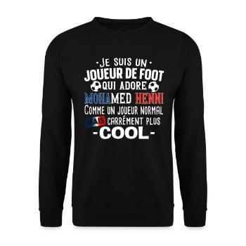 Mohamed Henni Football Foot Cadeau Homme T-shirt - Sweat-shirt Unisexe - noir - Devant - Alina (178cm) & Michal (187cm)