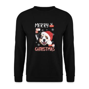 Australian Shepherd Merry Christmas - Unisex Sweatshirt - black - Front - Alina (178cm) & Michal (187cm)