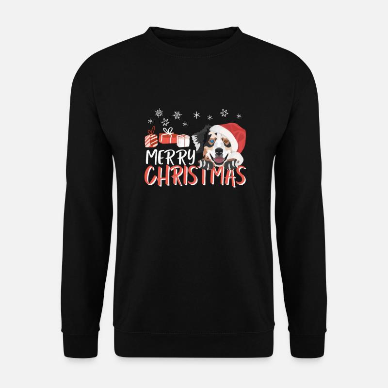 Australian Shepherd Merry Christmas - Unisex Sweatshirt - black