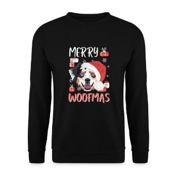 Australian Shepherd Merry Christmas - Unisex Sweatshirt - black - Front - Alina (178cm) & Michal (187cm)