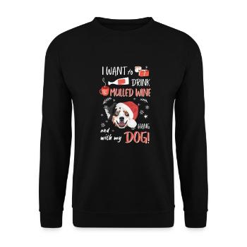 Berger australien Vin chaud Noël - Sweat-shirt Unisexe - noir - Devant - Alina (178cm) & Michal (187cm)