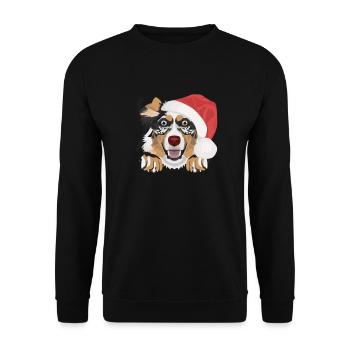 Australian Shepherd Merry Christmas - Unisex Sweatshirt - black - Front - Alina (178cm) & Michal (187cm)