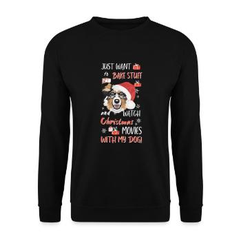 Berger australien Joyeux Noël - Sweat-shirt Unisexe - noir - Devant - Alina (178cm) & Michal (187cm)