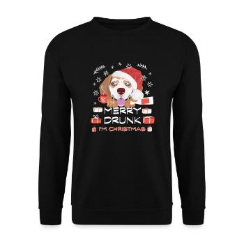 Beagle Christmas Market - Unisex Sweatshirt - black - Front - Alina (178cm) & Michal (187cm)