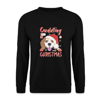 Beagle Merry Christmas - Unisex Sweatshirt - black - Front - Alina (178cm) & Michal (187cm)