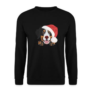 Bouvier Bernois Joyeux Noël - Sweat-shirt Unisexe - noir - Devant - Alina (178cm) & Michal (187cm)