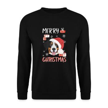Bouvier Bernois Joyeux Noël - Sweat-shirt Unisexe - noir - Devant - Alina (178cm) & Michal (187cm)