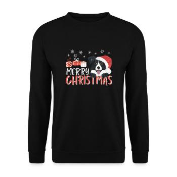 Border Collie Merry Christmas - Unisex Sweatshirt - black - Front - Alina (178cm) & Michal (187cm)