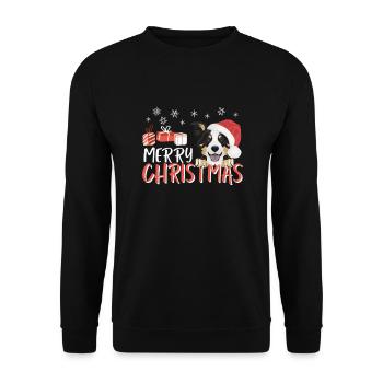 Border Collie Merry Christmas - Unisex Sweatshirt - black - Front - Alina (178cm) & Michal (187cm)