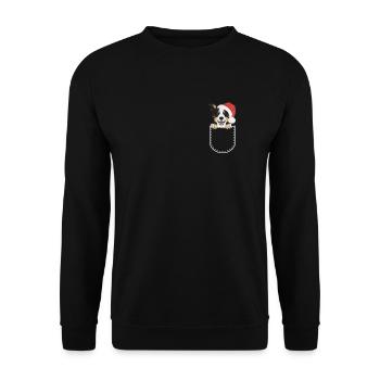 Border Collie Merry Christmas - Unisex Sweatshirt - black - Front - Alina (178cm) & Michal (187cm)