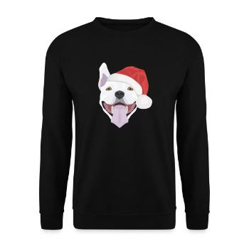 Bull Terrier Joyeux Noël - Sweat-shirt Unisexe - noir - Devant - Alina (178cm) & Michal (187cm)