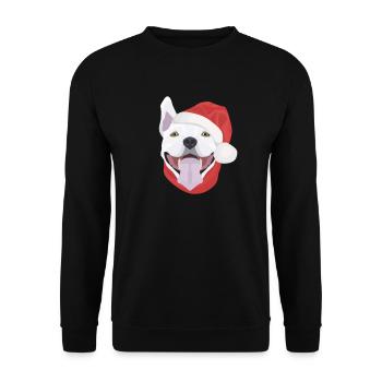 Bull Terrier Joyeux Noël - Sweat-shirt Unisexe - noir - Devant - Alina (178cm) & Michal (187cm)