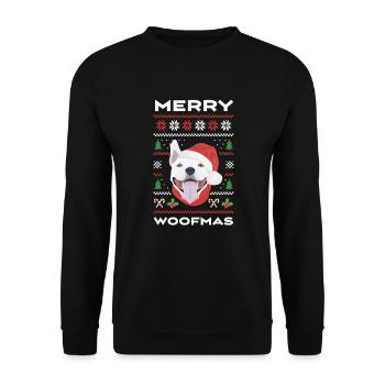 Bull Terrier Joyeux Noël - Sweat-shirt Unisexe - noir - Devant - Alina (178cm) & Michal (187cm)