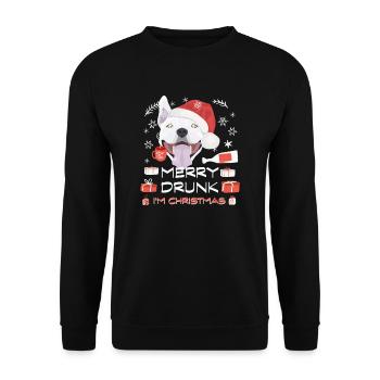 Marché de Noël Bull Terrier - Sweat-shirt Unisexe - noir - Devant - Alina (178cm) & Michal (187cm)