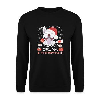 Marché de Noël Bull Terrier - Sweat-shirt Unisexe - noir - Devant - Alina (178cm) & Michal (187cm)