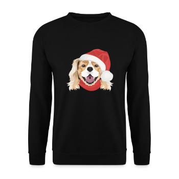 King Charles Spaniel Merry Christmas - Unisex Sweatshirt - black - Front - Alina (178cm) & Michal (187cm)