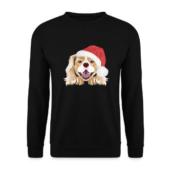 King Charles Spaniel Merry Christmas - Unisex Sweatshirt - black - Front - Alina (178cm) & Michal (187cm)