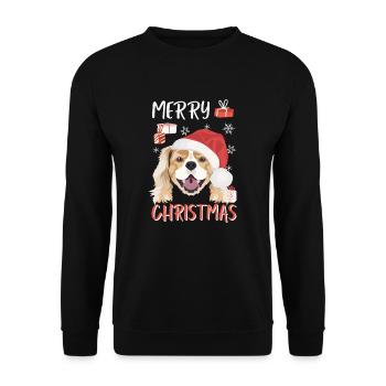 King Charles Spaniel Merry Christmas - Unisex Sweatshirt - black - Front - Alina (178cm) & Michal (187cm)