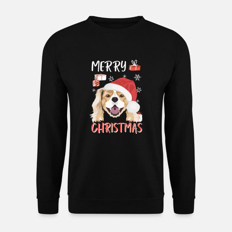 King Charles Spaniel Merry Christmas - Unisex Sweatshirt - black
