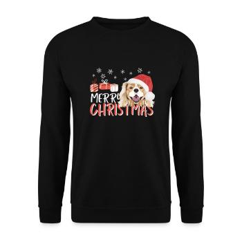 King Charles Spaniel Merry Christmas - Unisex Sweatshirt - black - Front - Alina (178cm) & Michal (187cm)