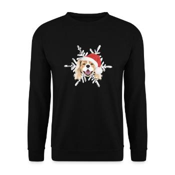 King Charles Spaniel Merry Christmas - Unisex Sweatshirt - black - Front - Alina (178cm) & Michal (187cm)