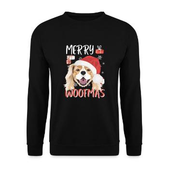 King Charles Spaniel Merry Christmas - Unisex Sweatshirt - black - Front - Alina (178cm) & Michal (187cm)