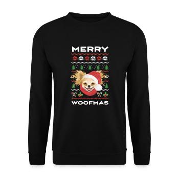 Chihuahua Merry Christmas - Unisex Sweatshirt - black - Front - Alina (178cm) & Michal (187cm)