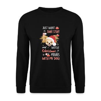 Chihuahua Merry Christmas - Unisex Sweatshirt - black - Front - Alina (178cm) & Michal (187cm)