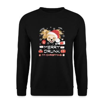Chihuahua Christmas Market - Unisex Sweatshirt - black - Front - Alina (178cm) & Michal (187cm)