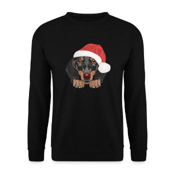 Teckel Joyeux Noël - Sweat-shirt Unisexe - noir - Devant - Alina (178cm) & Michal (187cm)