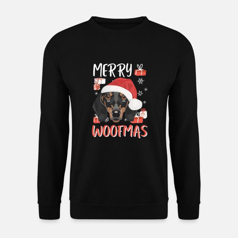 Dackel Frohe Weihnachten - Unisex Pullover - Schwarz