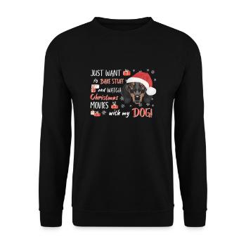 Teckel Joyeux Noël - Sweat-shirt Unisexe - noir - Devant - Alina (178cm) & Michal (187cm)