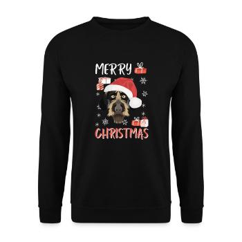 German Wirehair Merry Christmas - Unisex Sweatshirt - black - Front - Alina (178cm) & Michal (187cm)