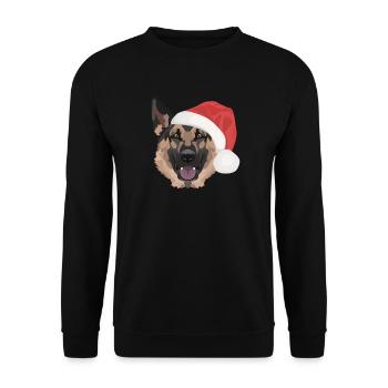 German Shepherd Merry Christmas - Unisex Sweatshirt - black - Front - Alina (178cm) & Michal (187cm)