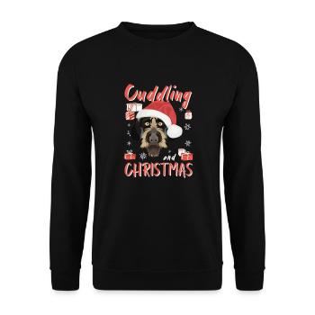German Wirehair Merry Christmas - Unisex Sweatshirt - black - Front - Alina (178cm) & Michal (187cm)