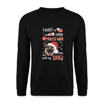 Berger allemand Vin chaud Noël - Sweat-shirt Unisexe - noir - Devant - Alina (178cm) & Michal (187cm)