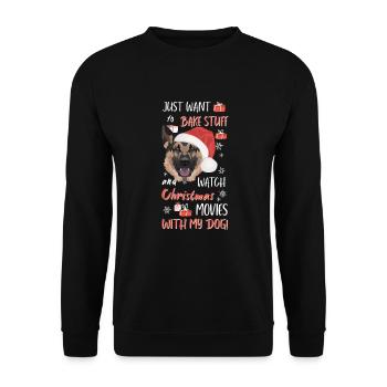 German Shepherd Merry Christmas - Unisex Sweatshirt - black - Front - Alina (178cm) & Michal (187cm)