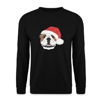Bouledogue anglais Joyeux Noël - Sweat-shirt Unisexe - noir - Devant - Alina (178cm) & Michal (187cm)