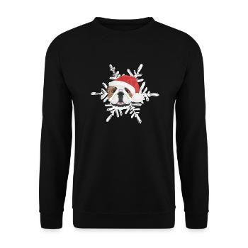 Bouledogue anglais Joyeux Noël - Sweat-shirt Unisexe - noir - Devant - Alina (178cm) & Michal (187cm)