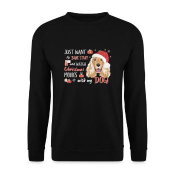 Deutsch Cocker Spaniel Joyeux Noël - Sweat-shirt Unisexe - noir - Devant - Alina (178cm) & Michal (187cm)