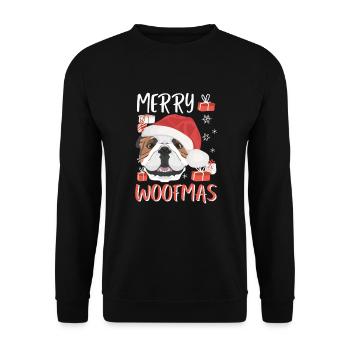 English Bulldog Merry Christmas - Unisex Sweatshirt - black - Front - Alina (178cm) & Michal (187cm)