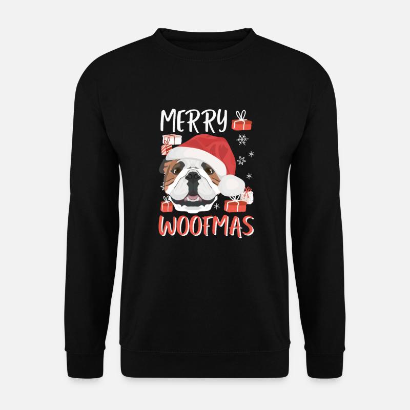 Bouledogue anglais Joyeux Noël - Sweat-shirt Unisexe - noir