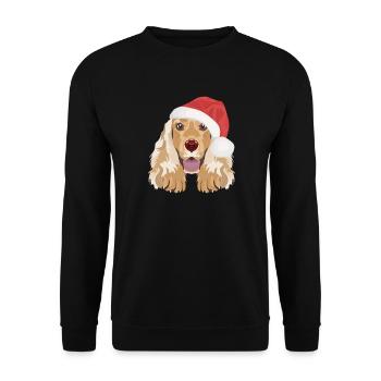 Deutsch Cocker Spaniel Joyeux Noël - Sweat-shirt Unisexe - noir - Devant - Alina (178cm) & Michal (187cm)