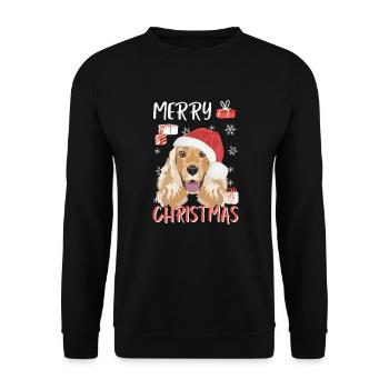 Deutsch Cocker Spaniel Joyeux Noël - Sweat-shirt Unisexe - noir - Devant - Alina (178cm) & Michal (187cm)
