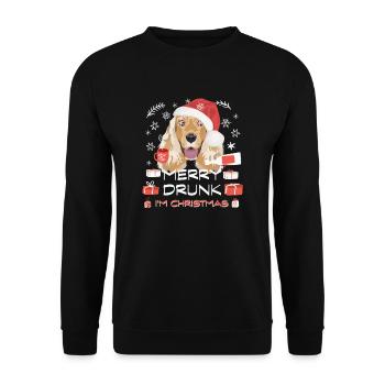 Marché de Noël Deutsch Cocker Spaniel - Sweat-shirt Unisexe - noir - Devant - Alina (178cm) & Michal (187cm)