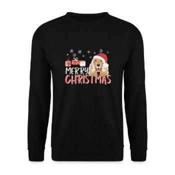 Deutsch Cocker Spaniel Joyeux Noël - Sweat-shirt Unisexe - noir - Devant - Alina (178cm) & Michal (187cm)