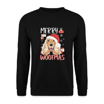 Deutsch Cocker Spaniel Joyeux Noël - Sweat-shirt Unisexe - noir - Devant - Alina (178cm) & Michal (187cm)