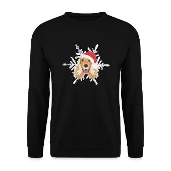 Deutsch Cocker Spaniel Joyeux Noël - Sweat-shirt Unisexe - noir - Devant - Alina (178cm) & Michal (187cm)