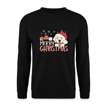 Golden Retriever Merry Christmas - Unisex Sweatshirt - black - Front - Alina (178cm) & Michal (187cm)